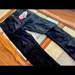 Girls’ skinny jeans ripped style size 9-10